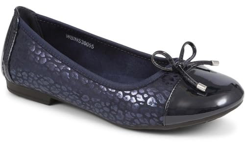 Simple Slip-On Ballet Pumps - Navy-Navy Patent Size 6