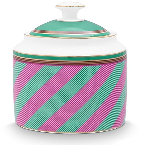 PIP STUDIO Chique Stripes Zuckerdose pink-Green 550ml