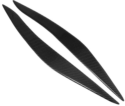MACHSWON 1 paar Frontscheinwerfer Augenbraue Augenlid Trim Auge Deckel Abdeckung Dekoration Styling Paar Aufkleber für BMW F10 F11 5 Serie 2010-2016 Kohlefaser Muster Schwarz Augenbrauen Auto Außen