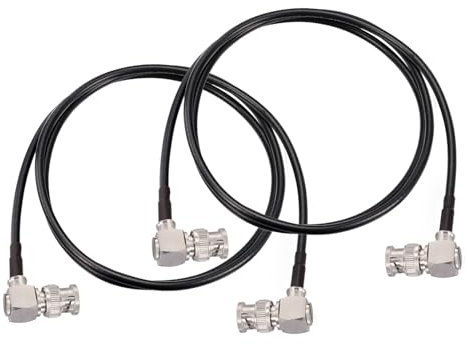Superbat HD/3G/6G SDI Cable 1m,2Pcs Thin BNC Male to Male (Both Right Angle) Belden 1855A 75ohm SDI Video Cable Supports HD-SDI/3G-SDI/6G-SDI 4K for Broadcast Camera CCTV Monitor SDI Converter etc