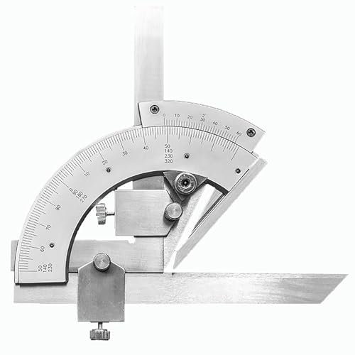 Nonius-Winkelmesser, 0–320 °, universelle Winkelmesswerkzeuge aus Edelstahl, Feinabstimmungs-Winkelmesser mit Aufbewahrungsbox für Holzbearbeitung, Schreiner, Bau, Heimwerker, Präzisions-Winkelmesser