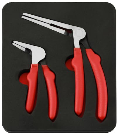 Mayouko 6&8 Kiwi Bent Head Needle-Nose Pliers, Angled Head Long Nose Pliers, High Leverage Pistol Grip Pliers for Tight Spaces