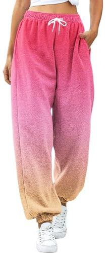 Graue Jogginghose Damen Für Frauen Sporthose Damen Kurz Damen Stoffhose Weite Jogginghose Damen Yogahose Damen Lang Weiße Jogginghose Damen Latzhose Damen Arbeitshose Schnittschutzhose(Light pink,M)