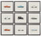 Elegend Auto-Poster – 9 Stück Vintage-Auto-Poster für Jungenzimmer, Auto-Wanddekoration für Schlafzimmer, Muskel-Auto-Wandkunst für Männer, Rennauto-Raumdekoration für Teenager, Jungen, Schlafzimmer,