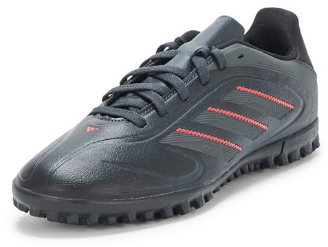 adidas Copa Pure 3 Club Turf Sneaker for Kids, Black/Charcoal/Lucid Red, 38 2/3 EU