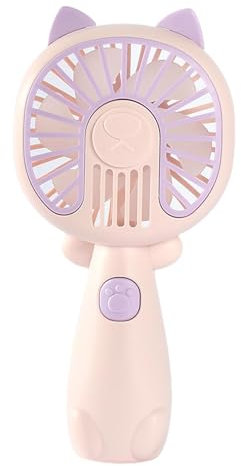 ventilateur portable – Ventilateur personnel rechargeable par USB de dessin animé – Ventilateur personnel en forme de chat mignon, ventilateur à main, ventilateur personnel de poche