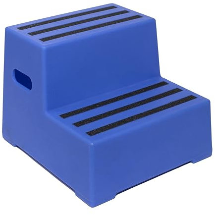 2 Tread Heavy Duty Blue Plastic Moulded Safety Block Steps
