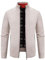 TebYIA Herren Cardigan Pullover mit Feinem Strick Full Zip Stehkragen Regular Fit Fleece Pullover Jacket mit Taschen