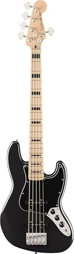 Affinity Series Active Jazz Bass V, Maple Fingerboard, Black Pickguard, Black Metallic