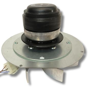 Extractor de humos para estufas de pellets con motor Ecofit 2RECA3, Fandis VFCA23 con ventilador de 25 mm de altura, potencia 23/27 W, diámetro del ventilador 150 mm