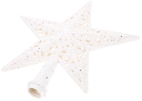 Ciieeo 2St weihnachtsbaumspitze Stern glitzernde Schneeflocken-Baumspitze Christbaumschmuck Christmas Tree Topper Festliche Dekoration weihnachtsstern Dekoration Baumstern Dekoration Weiß