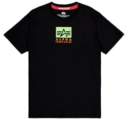 Alpha Industries Herren Satin Logo T, Black, S