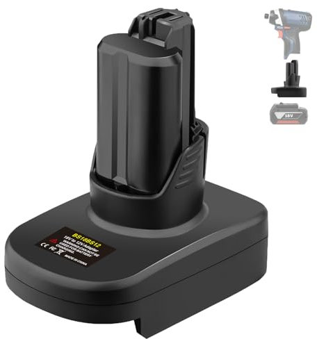 JJXNDO Akku Adapter für Bosch Professional 18V System GBA Akku Convert to für Bosch 10.8V/12V Li-Ion Elektrowerkzeug(BS18BS12 Adapter nur)