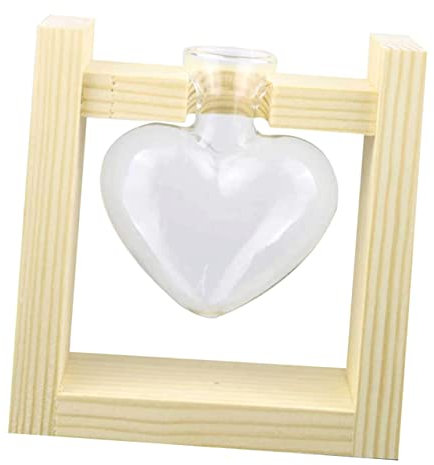 Milisten 1 Set Vaso Vasi Chiari Fioriera Fioriera Con Supporto Girevole Centrotavola Chiaro Pianta Bottiglia Di Fiori Rustica Fioriera Da Tavolo Fioriera Alta Di Legno