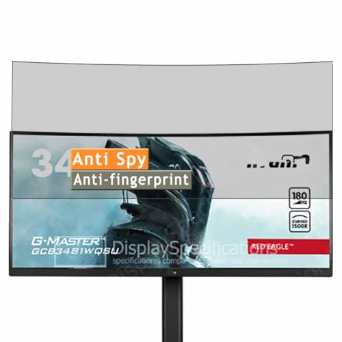 Vaxson Anti Spy Schutzfolie, kompatibel mit Iiyama G-Master GCB3481WQSU-B1 34 Monitor, Display folie folien Displayschutzfolie ( nicht Panzer Schutz Glas folie SchutzGlas nicht PanzerGlas )