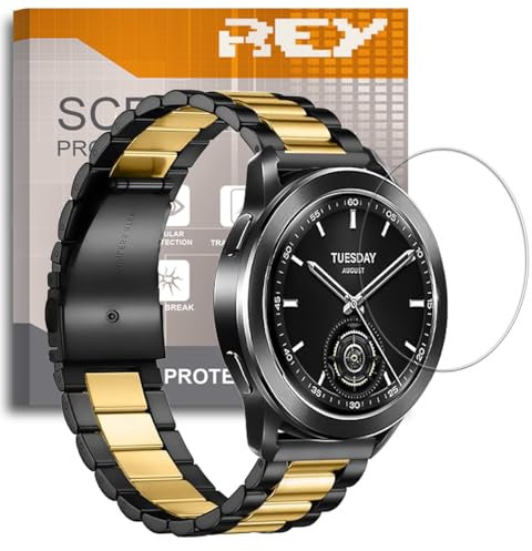 REY 6X Protector de Pantalla para XIAOMI Watch S3, (Pack 6)