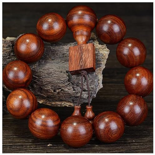 XYUERU Holz große Perlen Naturholz Sandelholz Perlen Stretch-Armbänder Herren Perlenarmbänder Buddha-Perlen