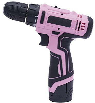 Professional 26-teiliges rosa Akku-Bohrerset,12V Akku-Bohrschrauber,Bohrschrauber-Set,Eignet Bohren von roten Ziegeln,Zement,Mörtelplatten und leichtem Beton,Befestigung und Schalttafelinstallation.