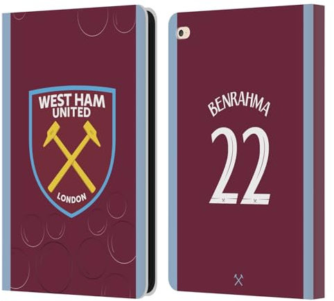 Head Case Designs Offizielle West Ham United FC Saïd Benrahma 2023/24 Spieler Home Kit Leder-Wallet-Hülle Kompatibel mit Apple iPad Air 2 (2014)