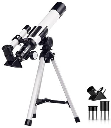 CyanCloud Telescope for Kids and Beginners, 40/400mm Astronomical Telescope with Finder Scope Compass, Tripod and Two Eyepieces, Refractor Telescopes for Astronomy Adult, Space Toys, NASA Gift