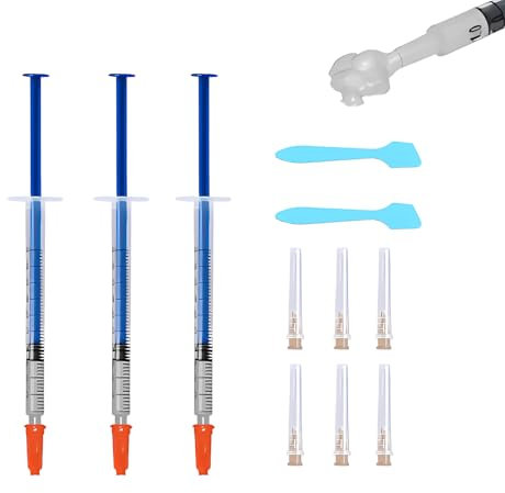Zonoori 3 Stück Leitsilber,0.3ml Silberleitlack,leitfähiger Kleber mit 6*Ausfuhrnadel + 2*Schaber