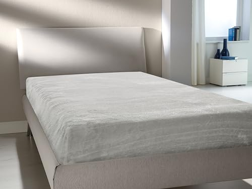 Spannbettlaken Winter Warm Bettlaken Teddy Plüsch Weich Nicki Fleece Kuschelig Flauschig Cashmere Touch (Silber, 2er Pack ca. 90x200 cm - 100x200 cm)