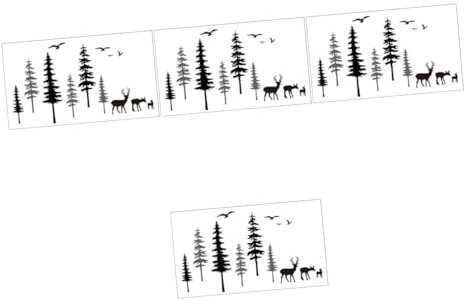 Hemobllo 4stücke Waldmotiv Wandtattoo Mit Elch Abnehmbare Wanddeko Für Schlafzimmer Und Wohnzimmer Kreative Und Natürliche Raumgestaltung Einfache Anbringung Ohne Rückstände