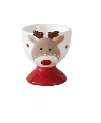Weihnachten Keramik Tasse Weihnachtsmann Becher Elch Creme Topf Tablett Western Food Plate (Elch-Eierbecher)