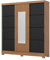 Vicawu Armoire À Portes COULISSANTES TALANTO, Noir/Nature, 199,5 x 48 x 215 cm, Armoire à 3 Portes coulissantes 199,5 x 48 x 215 cm