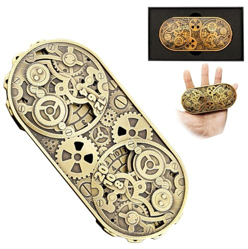 Rad der Zeit DND Spinner Würfel, 7-in-1 Metall-Würfelset mit Geschenkbox für Dungeons and Dragons-Spieler, Polyedrische Rollenspiel Würfel, Fantasy D&D Tisch RPG Zubehör Geschenk (Bronze)