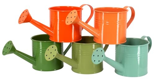 Klocke Dekorationsbedarf Deko Gießkanne Zink Set - Charmante Metall-Gießkanne für Garten, Balkon & Zuhause - Stilvoller Shabby Chic Akzent (10er Bunt Mix)
