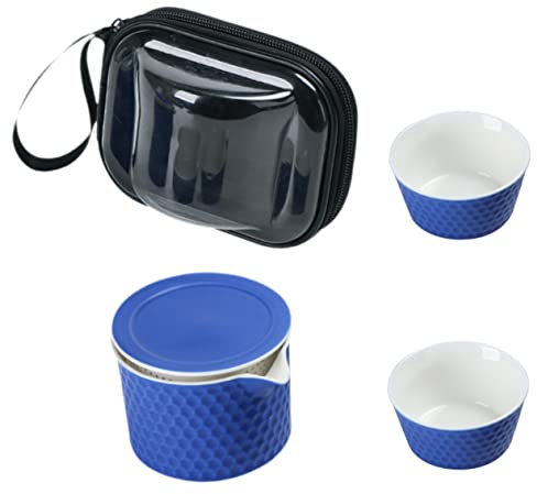 TOPPERFUN Théière Voyage Céramique Service Thé Kung Fu Tasses Thé Portables Vrac Fleurs Sachet Fruits