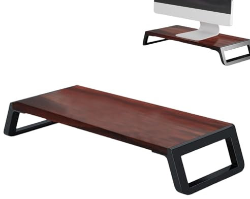 Xinhuju Monitor Stand Riser – Organizador de escritorio con iluminación RGB, puertos USB 3.0 – Hub | Soporte de escritorio para ordenador portátil, PC, soporte de impresora, bandeja de accesorios de