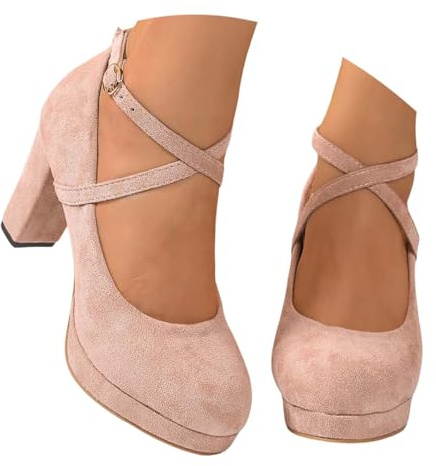 Trachtenschuhe Damen High Heels Pumps Brautschuhe Geschlossene Elegant Und Bequem Dirndl Schuhe Spangenpumps Plateau Tanzschuhe Breite Füße Brautschuhe Hochzeitsschuhe Weite H Hohe Schuhe 35-46