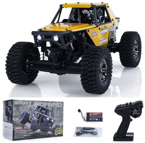 wheelfun 1:24 RC Geländewagen UdiRC UCX2405PRO, bürstenloser Antrieb | 4x4 Allradantrieb, fertiges RTR-Set mit Akku, robuster Crawler für Offroad-Fahrten