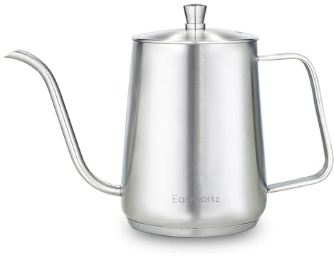 Easyworkz Gooseneck Pour Over Coffee Kettle 900ml Stainless Steel Hand Drip Coffee Pot with Long Narrow Spout,Suitable for Induction Cookers