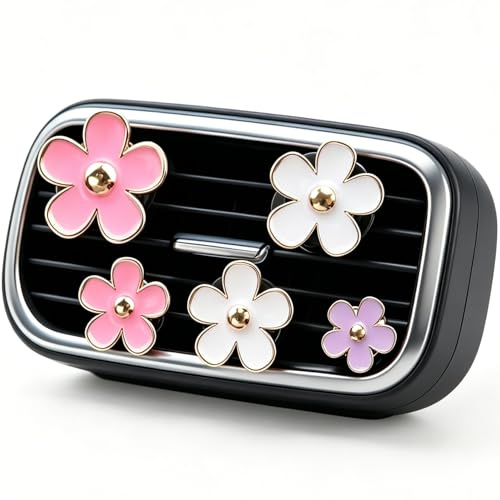 12 Stück Gänseblümchen Blume Auto Lufterfrischer Clip Kein Duftkissen Auto Zubehör Innenraum Frauen Rosa Weiß Lila Auto Deko Innenraum Vent Clip federclip dekorativ individuell klimaanlage