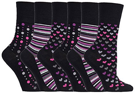 6 pairs Gentle Grip Loose Top Non Binding Elastic Bamboo Socks UK 4-8 EUR 37-42 (RM33)