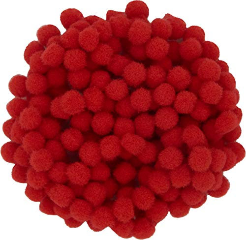 i-mondi® 200 mini pompons zum basteln rot in 10mm klein bastel zubehör pom pom bunt kugeln ponpons deko pompom plüsch