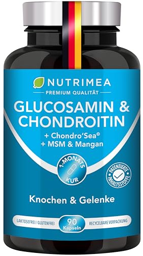 Glucosamin & Chondroitin 4in1 Komplex | Mit MSM, Mangan | Nutrimea