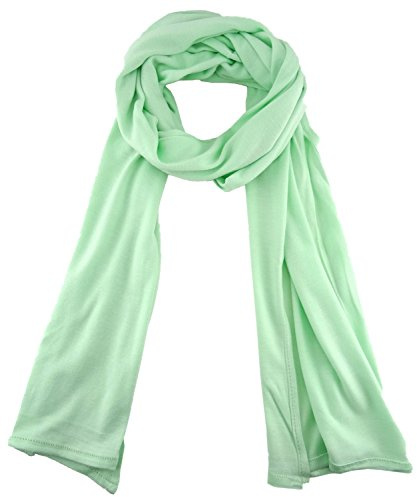 TigerTie - Schal in mint einfarbig Uni - Größe 180 x 30 cm - 100% Viscose