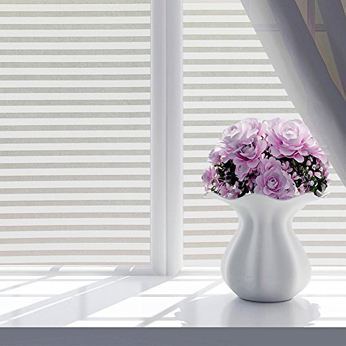 Bluelans® Non-Adhesive No-Glue Window Film Decorative Privacy Static Clings Flower Pattern Frosted Glass Window Film Sticker 45CM x 100CM for Home Bathroom Kitchen Office (45 * 100cm, Strip)