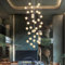 KJLARS Pendelleuchte LED Moderne Glas Kristall Hängeleuchte Höheverstellbar Lüster Dekoratives Kronleuchter für Villa Treppe Wohzimmer Esszimmer Schlafzimmer Pendellampe (36 Bälle Round shape)