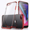 Compatible With iPhone 7 Plus / 8 Plus (5.5) - Red Metallic Electroplating Bumper Slim Silicone Gel Clear Case Cover