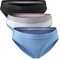 DANISH ENDURANCE Damen Bikini Slip aus Bio-Baumwolle, 3 Pack, Schwarz, Grau, Blau, Unterhose (Mehrfarbig (1x Schwarz, 1x Grau, 1x Blau), Medium)
