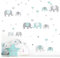Little Deco Wandaufkleber Kinderzimmer Junge Mädchen Elefanten Grau Mint I Zwei A4 Bögen I Wandtattoo Deko Aufkleber Babyzimmer Wandsticker Jungs Sticker DL340-2
