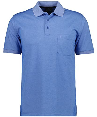Ragman Herren Kurzarm Softknit Poloshirt , Blau , M