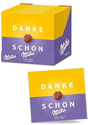 Milka Kleines Dankeschön Pralinen – Alpenmilch-Schokolade mit feiner Milchcrème-Füllung – 10 x 110g