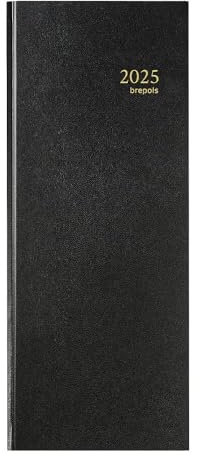 Brepols – 1 Tageskalender der Bank, lang Julier in 1 Volumen – Einband Lima schwarz – Januar bis Dezember 2021 – 15 x 33 cm