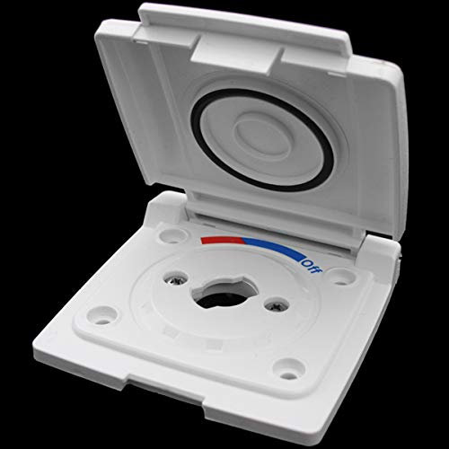 Couvercle de rechange pour prise d'eau extérieure - Clapet d'alimentation - Pour camping-car, caravane, douche - Blanc